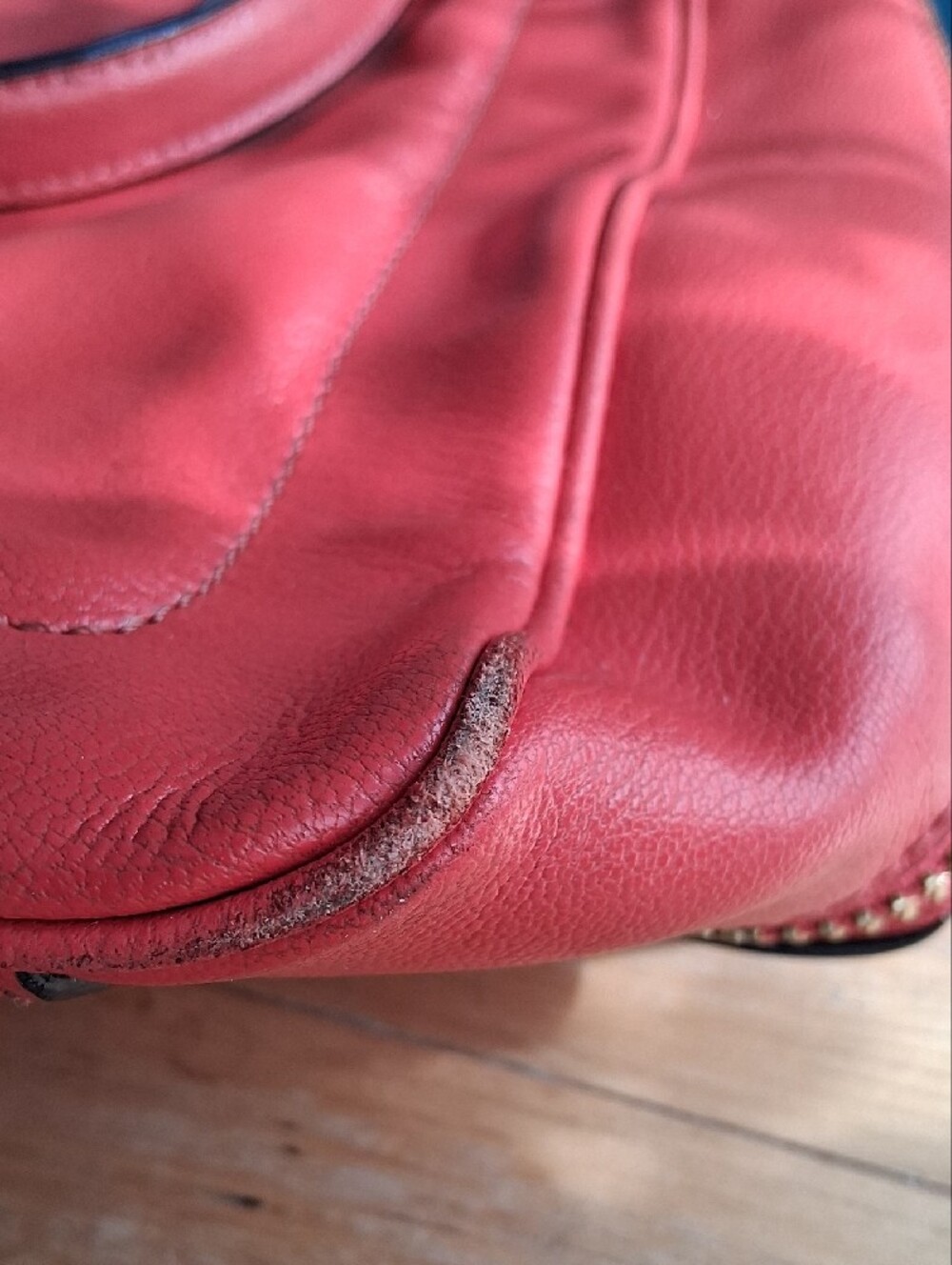 Diane Von Furstenberg Coral-Red Leather Shoulder Bag - Picture 10 of 15